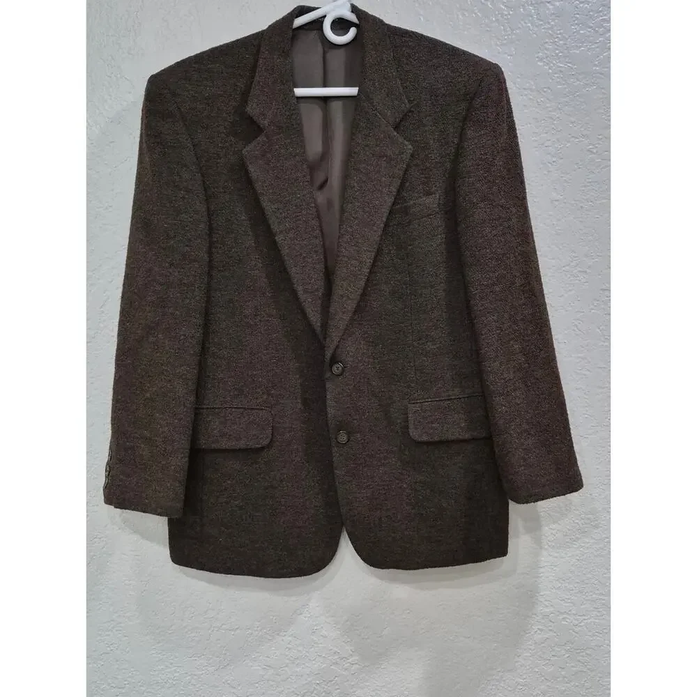 Lanificio Mario Zegna Wool Cashmere Brown Textured Blazer Sport Coat 40R Manstar